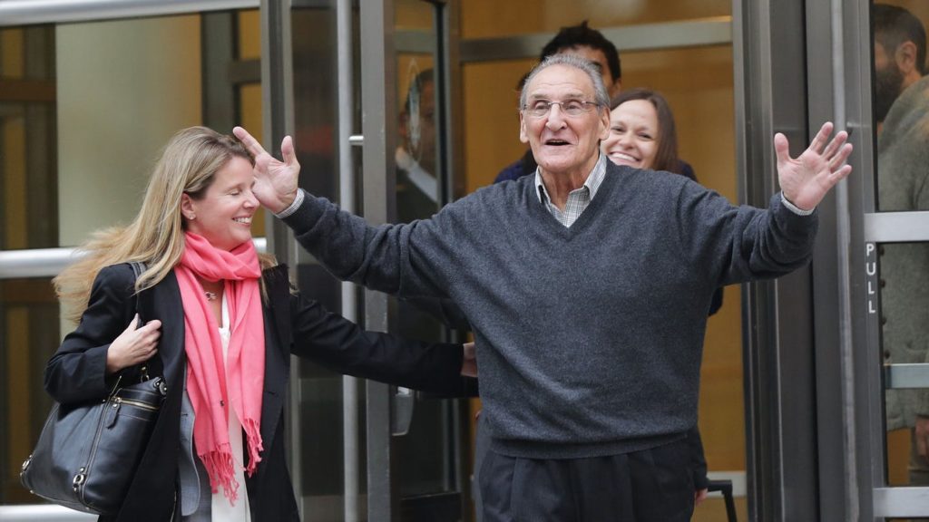 Vincent Asaro leaving Brooklyn Federal Court after he was found not guilty. November, 2015