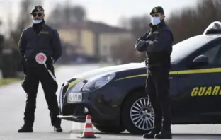 The Guardia Di Finanzia who were part of an Italian and Swiss sting operation against the 'Ndrangheta mafia.